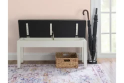 Morgan Taupe 44" Dining Storage Bench -Furniture Store 299705 white wood dining bench detail 492