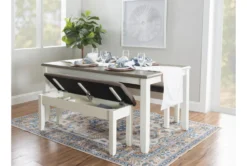 Morgan Taupe 44" Dining Storage Bench -Furniture Store 299705 white wood dining bench room 872