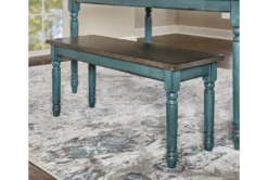 Davis Teal 40" Dining Bench -Furniture Store 299706 blue wood dining bench room v2 85
