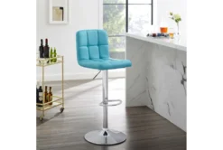 Sawyer Teal Adjustable Barstool -Furniture Store 299736 blue metal bar stool room 852