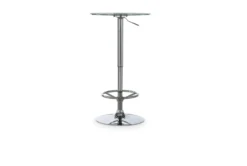 Jan Chrome Adjustable 23" Glass Pub Table -Furniture Store 299745 silver metal bistropub table front 02