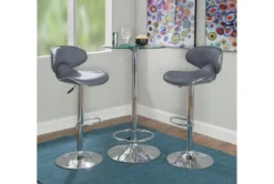 Jan Chrome Adjustable 23" Glass Pub Table -Furniture Store 299745 silver metal bistropub table room 87