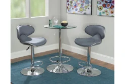 Jan Chrome Adjustable 23" Glass Pub Table -Furniture Store 299745 silver metal bistropub table room 88