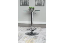 Jan Chrome Adjustable 23" Glass Pub Table -Furniture Store 299745 silver metal bistropub table room 89