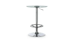 Jan Chrome Adjustable 23" Glass Pub Table