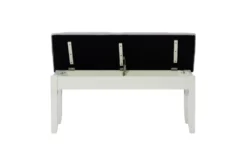 Morgan Grey 44" Dining Storage Bench -Furniture Store 299751 grey wood dining bench front 032