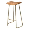 Crown Backless Leather Bar Stool -Furniture Store 300120 brown leather bar stool signature 01