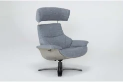 Raiden Blue Reclining Swivel Chair -Furniture Store 300132 blue fabric accent chair recline 23