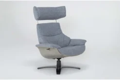 Raiden Blue Reclining Swivel Chair -Furniture Store 300132 blue fabric accent chair side 21