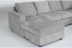 Bonaterra Dove 127" 2 Piece Sectional With Left Arm Facing Queen Sleeper Sofa Chaise & Storage Ottoman -Furniture Store 300179 grey fabric living room set detail 46