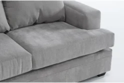 Bonaterra Dove 127" 2 Piece Sectional With Left Arm Facing Queen Sleeper Sofa Chaise & Storage Ottoman -Furniture Store 300179 grey fabric living room set detail 47