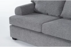 Hampstead Graphite 2 Piece Queen Sleeper Sofa & Chair Set -Furniture Store 300244 grey fabric living room set detail 45