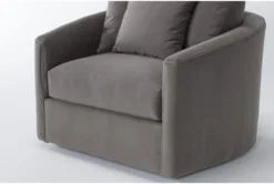 Bryden Dell 42" Velvet Swivel Accent Chair -Furniture Store 300345 grey fabric accent chair detail 45