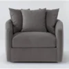 Bryden Dell 42" Velvet Swivel Accent Chair -Furniture Store 300345 grey fabric accent chair signature 01