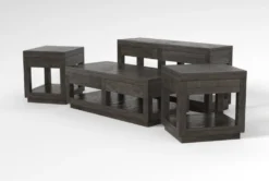 Harrison 4 Piece Coffee Table Set -Furniture Store 300470 brown wood coffee and end table set side 19