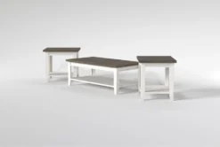 Dixon 3 Piece Coffee Table Set -Furniture Store 300497 white wood coffee and end table set side 20