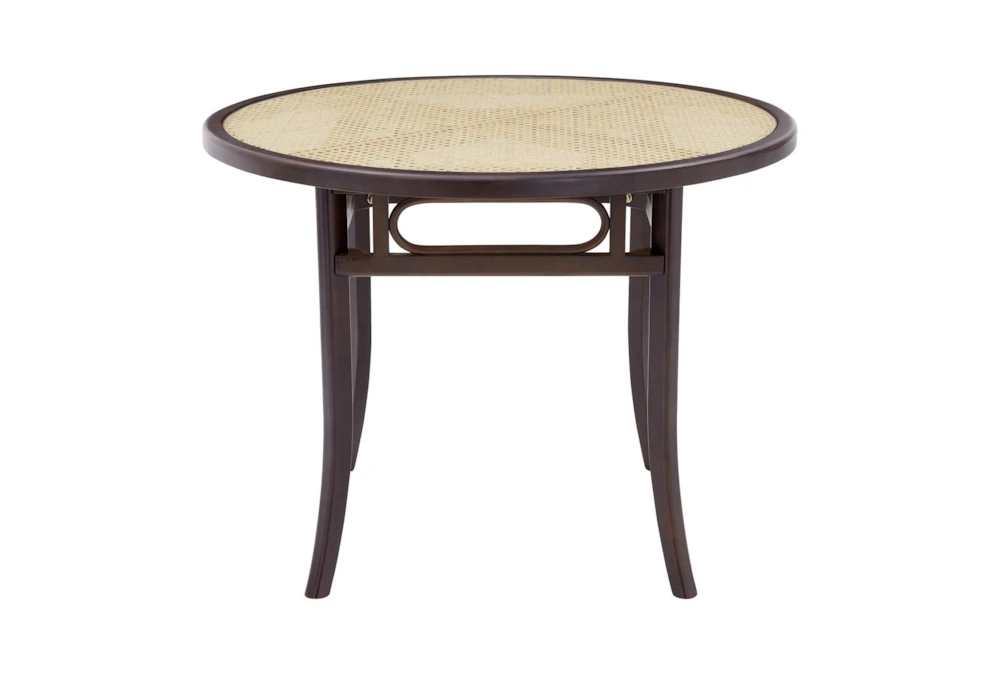 Cafe Black 40" Round Dining Table With Cane 3 Cafe Black 40" Round Dining Table With Cane