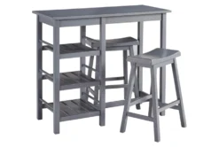 Grey 43" Breakfast Table Counter Set For 2