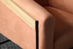 Suede Fabric With Natural Ash + Metal Frame Accent Chair -Furniture Store 301113 orange fabric accent chair detail 44