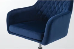 Cassandra Navy Velvet Rolling Office Chair -Furniture Store 301763 blue velvet office chair detail 45