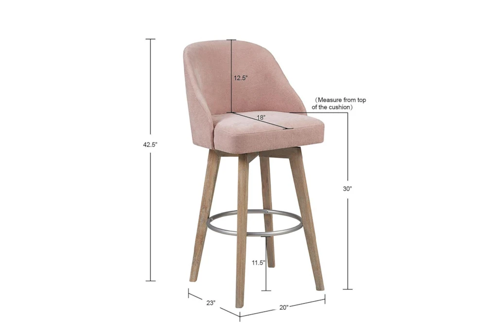 Marshall Pink Bar Stool With Swivel Seat 8 Marshall Pink Bar Stool With Swivel Seat - Image 6
