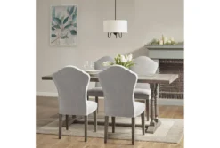 Bracken Natural/Grey 75" Pedestal Dining Table -Furniture Store 302206 natural wood dining table room 85