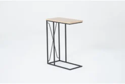 Colter Metal + Wood C-Table -Furniture Store 302383 black metal accent table signature 01