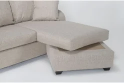 Esteban Queen Sofa Sleeper W/ Reversible Chaise -Furniture Store 302809 beige fabric reversible sofa chaise detail 44