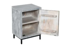 Grey Carved Wood Accent Table -Furniture Store 303589 grey wood chest detail 44