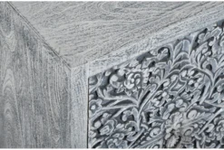 Grey Carved Wood Accent Table -Furniture Store 303589 grey wood chest detail 47