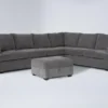 Bonaterra Charcoal 127" 2 Piece Sectional With Left Arm Facing Sofa & Storage Ottoman -Furniture Store 303716 grey fabric living room set signature 01