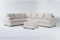 Bonaterra Sand 127" 2 Piece Sectional With Right Arm Facing Sofa & Storage Ottoman