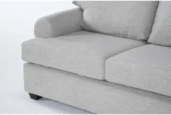Hampstead Dove 3 Piece Sofa, Chair & Storage Ottoman Set -Furniture Store 303729 grey fabric living room set detail 44