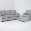Hampstead Dove 3 Piece Sofa, Chair & Storage Ottoman Set