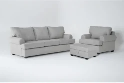 Hampstead Dove 3 Piece Sofa, Chair & Storage Ottoman Set