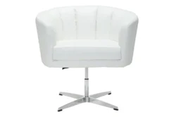 Willow Faux Leather White Swivel Office Chair -Furniture Store 303844 detail 45