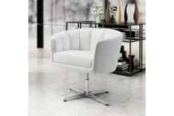 Willow Faux Leather White Swivel Office Chair -Furniture Store 303844 room 85