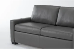 Mackenzie Charcoal Leather 74" Queen Sofa Sleeper -Furniture Store 303877 grey leather sleeper detail 46