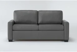 Mackenzie Charcoal Leather 74" Queen Sofa Sleeper