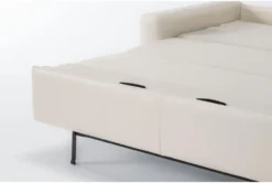 Mackenzie White Leather 74" Queen Sofa Sleeper -Furniture Store 303878 white leather sleeper detail 44