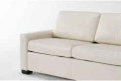 Mackenzie White Leather 74" Queen Sofa Sleeper -Furniture Store 303878 white leather sleeper detail 45