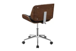 Ronnie Black Faux Leather + Wood Adjustable Office Chair -Furniture Store 303887 black polyurethane office chair back 82