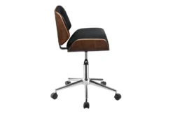 Ronnie Black Faux Leather + Wood Adjustable Office Chair -Furniture Store 303887 black polyurethane office chair side 14