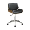 Ronnie Black Faux Leather + Wood Adjustable Office Chair -Furniture Store 303887 black polyurethane office chair signature 01