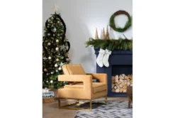 Evelyn Cognac Velvet Accent Chair -Furniture Store 304040 brown fabric accent chair room 87