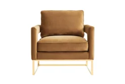 Evelyn Cognac Velvet Accent Chair