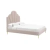 Bridgette Blush Queen Velvet Platform Bed -Furniture Store 304149 pink fabric bed signature 062
