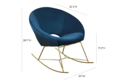 Blake Navy Rocking Chair -Furniture Store 304180 blue fabric rocker front 02