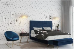 Blake Navy Rocking Chair -Furniture Store 304180 blue fabric rocker room 85