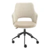 Valita Ivory Faux Leather & Fabric Office Chair -Furniture Store 304218 beige leather office chair signature 01
